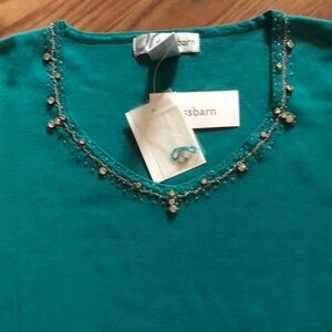 Rhinestone embellished teal NWT